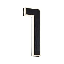 Numéros de maison lumineux solaires avec batterie, indirect IP44, noir , blanc mat 