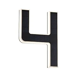 Numéros de maison lumineux solaires avec batterie, indirect IP44, noir , blanc mat 