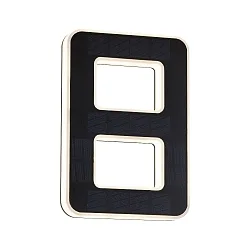 Numéros de maison lumineux solaires avec batterie, indirect IP44, noir , blanc mat 