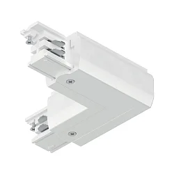 Connecteur en L triphasé PRORAIL3 terre à l'intérieur, blanche