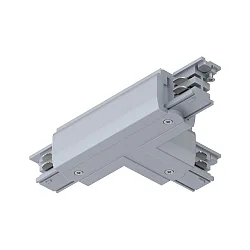 Connecteur en T triphasé PRORAIL3 terre à gauche, argent