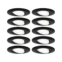Lumière encastrée CALLA LED pivotant, lot de 10 LED IP65, noir mat 6W 500lm 4000K CRI 80-89