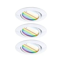 Lumière encastrée BASE COIN LED pivotant, lot de 3, RGBW, contrôlable par ZigBee LED IP20