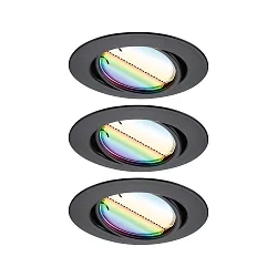 Lumière encastrée BASE COIN LED pivotant, lot de 3, RGBW, contrôlable par ZigBee LED IP20
