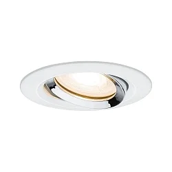 Downlight NOVA GU10 rond, pivotant, lot de 1 GU10 IP65, chrome, blanc mat gradable