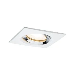 Downlight NOVA GU10 angulaire, pivotant, lot de 1 GU10 IP65, chrome, blanc mat gradable