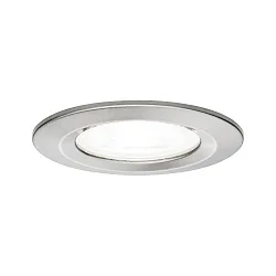 Lumière encastrée NOVA LED rigide GU10 IP44, fer brossé  6,5W 470lm 4000K 36° 36° CRI >80