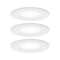 Lumière encastrée NOVA LED rigide, lot de 3 GU10 IP44, blanc mat  6,5W 470lm 4000K 36° 36° CRI >80