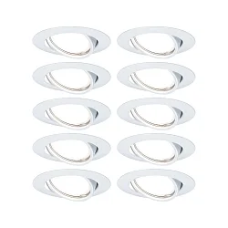 Lumière encastrée BASE pivotant, lot de 10 GU10 IP20, blanche gradable CRI >80