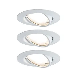 Lumière encastrée BASE COIN pivotant, lot de 3, commutable IP20, blanche  15W 370lm 3000K 100° 100° CRI > 80