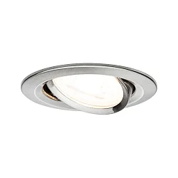 Lumière encastrée NOVA LED rond, pivotant GU10 IP23, fer brossé  460lm 2700K 38° 38° CRI >80