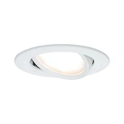 Lumière encastrée NOVA COIN LED rond, pivotant IP23, blanc mat  460lm 2700K 100° 100° CRI >80
