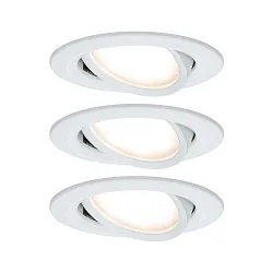 Lumière encastrée NOVA COIN LED rond, pivotant, lot de 3 IP23, blanc mat  19,5W 460lm 2700K 100° 100° CRI >80