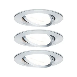 Lumière encastrée NOVA LED rond, pivotant, lot de 3 GU10 IP23, aluminium gradable 460lm 2700K 38° 38° CRI >80