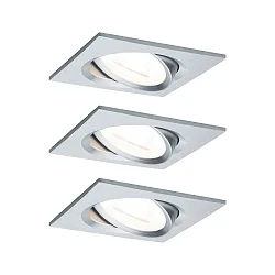 Lumière encastrée NOVA LED angulaire, pivotant, lot de 3 GU10 IP23, aluminium gradable 19,5W 460lm 2700K 38° 38° CRI >80