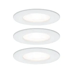 recessed luminaire NOVA LED round, rigid, set of 3 GU10 IP44, white matt dimmable 19,5W 460lm 2700K 38° 38° CRI >80