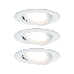 recessed luminaire NOVA COIN LED round, swivelling, set of 3 Coin IP23, white matt dimmable 19