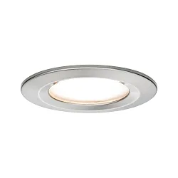 recessed luminaire NOVA COIN LED round, rigid Coin IP44, brushed iron dimmable 460lm 2700K 100° 100° CRI >80