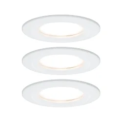 recessed luminaire NOVA COIN LED round, rigid, set of 3 Coin IP44, white matt dimmable 19,5W 460lm 2700K 100° 100° CRI >80