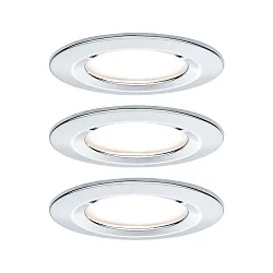 recessed luminaire NOVA COIN LED round, rigid, set of 3 Coin IP44, chrome dimmable 19,5W 460lm 2700K 100° 100° CRI >80