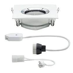Downlight NOVA PLUS GU5.3/GU10 angulaire, pivotant GU5.3 / GU10 IP65, chrome, blanc mat gradable