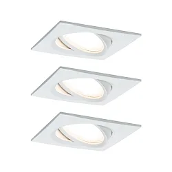 outdoor recessed luminaire NOVA PLUS COIN square, swivelling, set of 3 Coin IP23, white matt dimmable