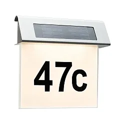 Numéros de maison lumineux solaires SPECIAL LINE avec batterie, avec capteur de luminosité IP44, acier inoxydable
