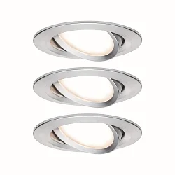 Lumière encastrée NOVA PLUS COIN rond, pivotant, lot de 3 IP23, aluminium gradable 3x6,8W 2.700K