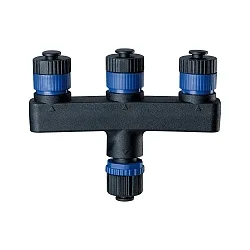 Distributeur PLUG&SHINE 3 fois, étanche, noir 