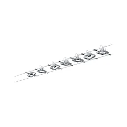Paulmann Wire system Mac II, max. 10W 230/12V GU5,3 max. 7x10W, chrome matt
