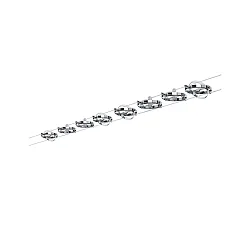 Système de corde CARDAN 8 fois GU5,3, chrome, chromé mat gradable