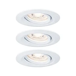 Set of 3 LED Recessed luminaire NOVA MINI with Module COIN, swivelling, white matt