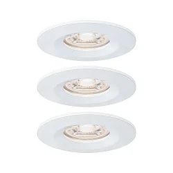 Set of 3 LED Recessed luminaire NOVA MINI with Module COIN, IP44, fixed, white matt