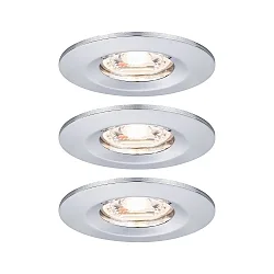 Set of 3 LED Recessed luminaire NOVA MINI with Module COIN, IP44, fixed, chrome