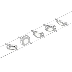Lampe à corde ROUNDMAC LED 5 fois, chrome, chromé mat 