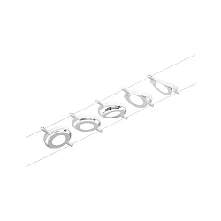 Lampe à corde ROUNDMAC LED 5 fois, chrome, blanche 