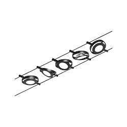 Système de corde ROUNDMAC LED 5 fois, chrome, noir mat 