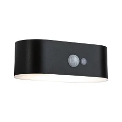 Lampe murale solaire ADYA Bas, ovale, avec capteur IP44, noir  