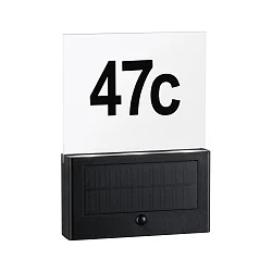 Numéro de maison lumineux NEDA haut bas, avec détecteur de mouvement, avec capteur de luminosité IP44, anthrazit 
