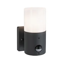 Luminaire mural d’extérieur TUBS cylindrique, commutable E27 IP44, gris, mat