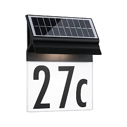 Numéro de maison lumineux IP44, noir 