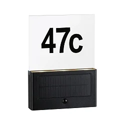 Numéro de maison lumineux NEDA PIR avec détecteur de mouvement LED IP44, anthrazit