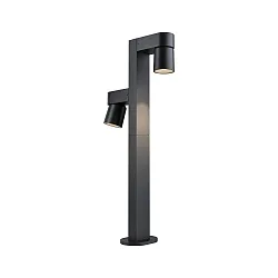Luminaire borne KIMU 2 SPOT à 2 flammes, commutable, pivotant à la cardan IP44, anthrazit 