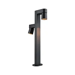 Luminaire borne KIMU 2 SPOT à 2 flammes, commutable, pivotant à la cardan, favorable aux insectes IP44, anthrazit 