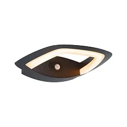 Luminaire mural d’extérieur AKENA PIR avec capteur, favorable aux insectes, résistant à l'air marin IP44, anthrazit 