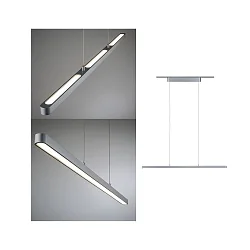 Luminaire à suspension URAIL LENTO LED haut bas, chromé mat