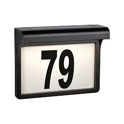 Numéros de maison lumineux solaires DAYTON II avec capteur de luminosité IP44, noir  
