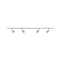 Spot URAIL COVER avec possibilité d'alimentation, lot de 4 GU10, chrome, chromé mat gradable