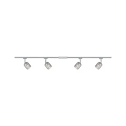 Spot URAIL BLOSSOM avec possibilité d'alimentation, lot de 4 G9, chrome, chromé mat, couleurs fumée gradable