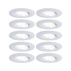 Plafonnier encastré CALLA IP65 DIM pivotant, lot de 10 IP65, blanc mat gradable
